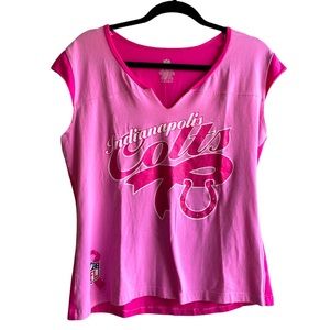 NFL Indianapolis Colts Vintage Pink Blouse Short Sleeve Top